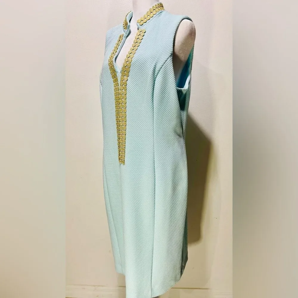 Pappagallo dress aqua blue career business office summer festive women’s 14